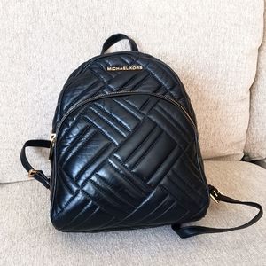 Michael Kors Abbey black quilted leather backpack